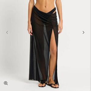 Bond eye black Claudia mesh maxi skirt
